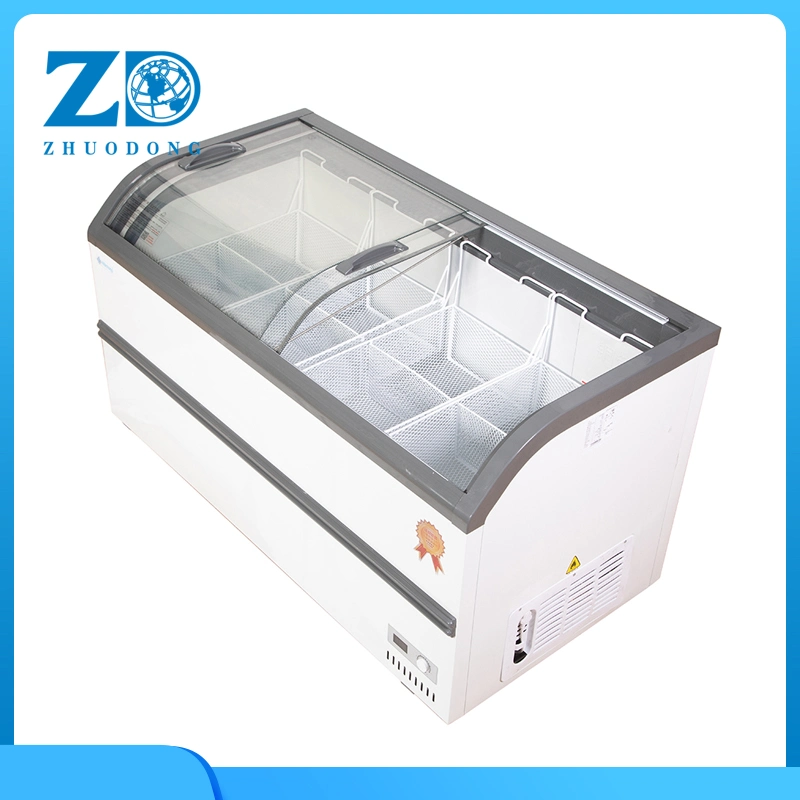 Supermarket Combined Freezer Frozen Food Top Sliding Glass Doors Chest Freezer