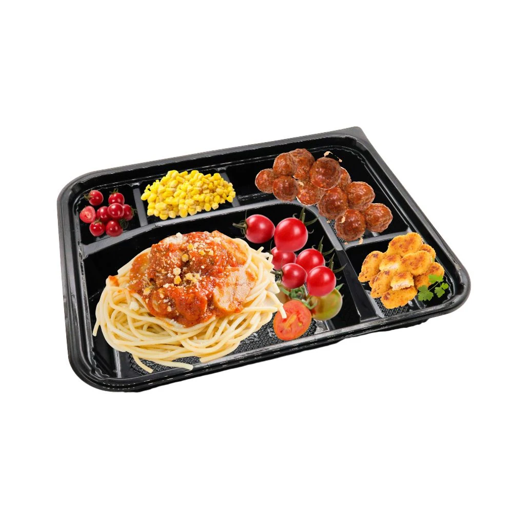 Recyclable Microwave Safe PP Materials Takeaway Black Food Containers