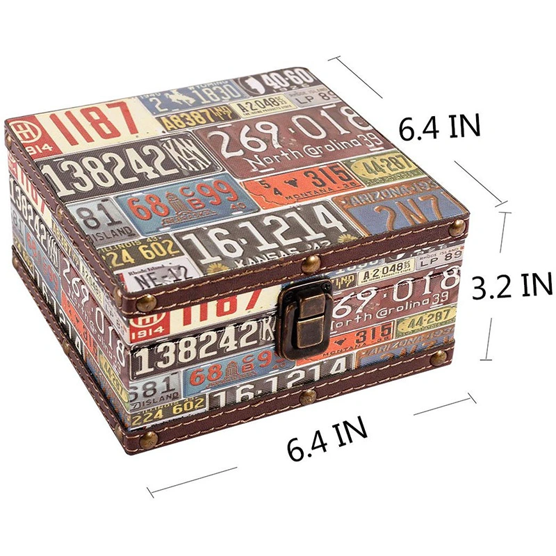 Decorative Wooden Boxes Vintage Square Jewelry Keepsake Storage Boxes for Gifts, Home Decorations