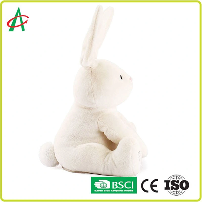 Custom High quality/High cost performance  Children Eduational Toys White Plush Rabbit Stuffed Animals with Music