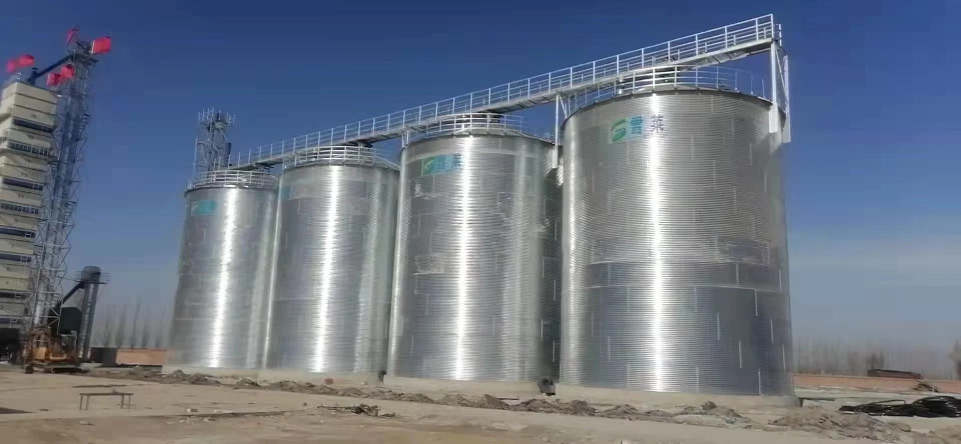 Flat Bottom Silos 1000 5000 10000 Tons Assembly Galvanized Steel Silo Soybeans Rice Corn Grain Storage Silos