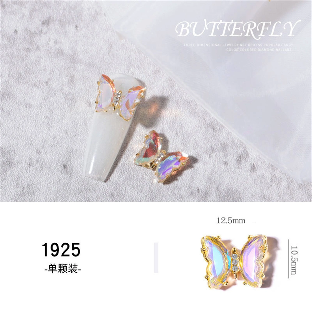 Hot Selling Nail Art Accessories Wholesale/Supplier Crystal Rhinestone Butterfly Jewelry 3D Nail Art Butterfly Jewelry Crystal Butterfly Nail Rhinestone