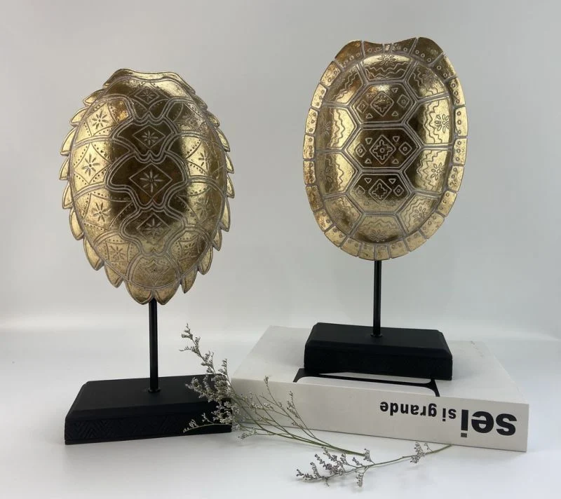 Harz Handwerk Home Dekoration Gold Schildkröte Rücken Skulptur Tischdekoration für Wohnzimmer, Büro, Schlafzimmer Souvenir Hauswarmer Geschenk