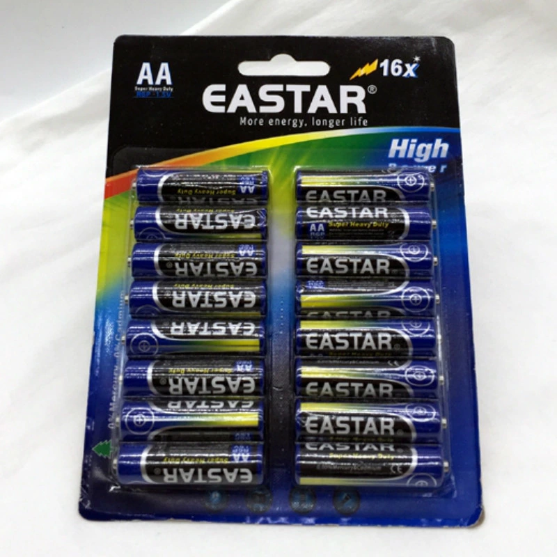 Dry Batteries AA Size Alkaline Battery Type Lr6 1.5V Blister Card Packing