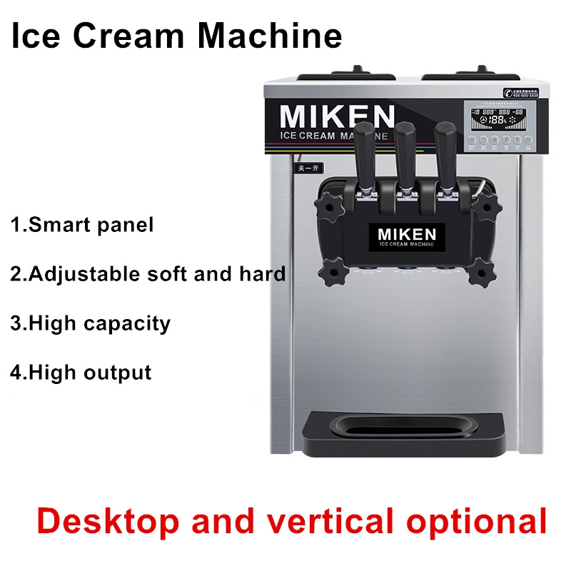 Top Sell Soft Ice Cream Machine 3 Flavors Vertical Freezer Ice Cream Roll Maker Yogurt Making Vending Machine Desktop for Sale