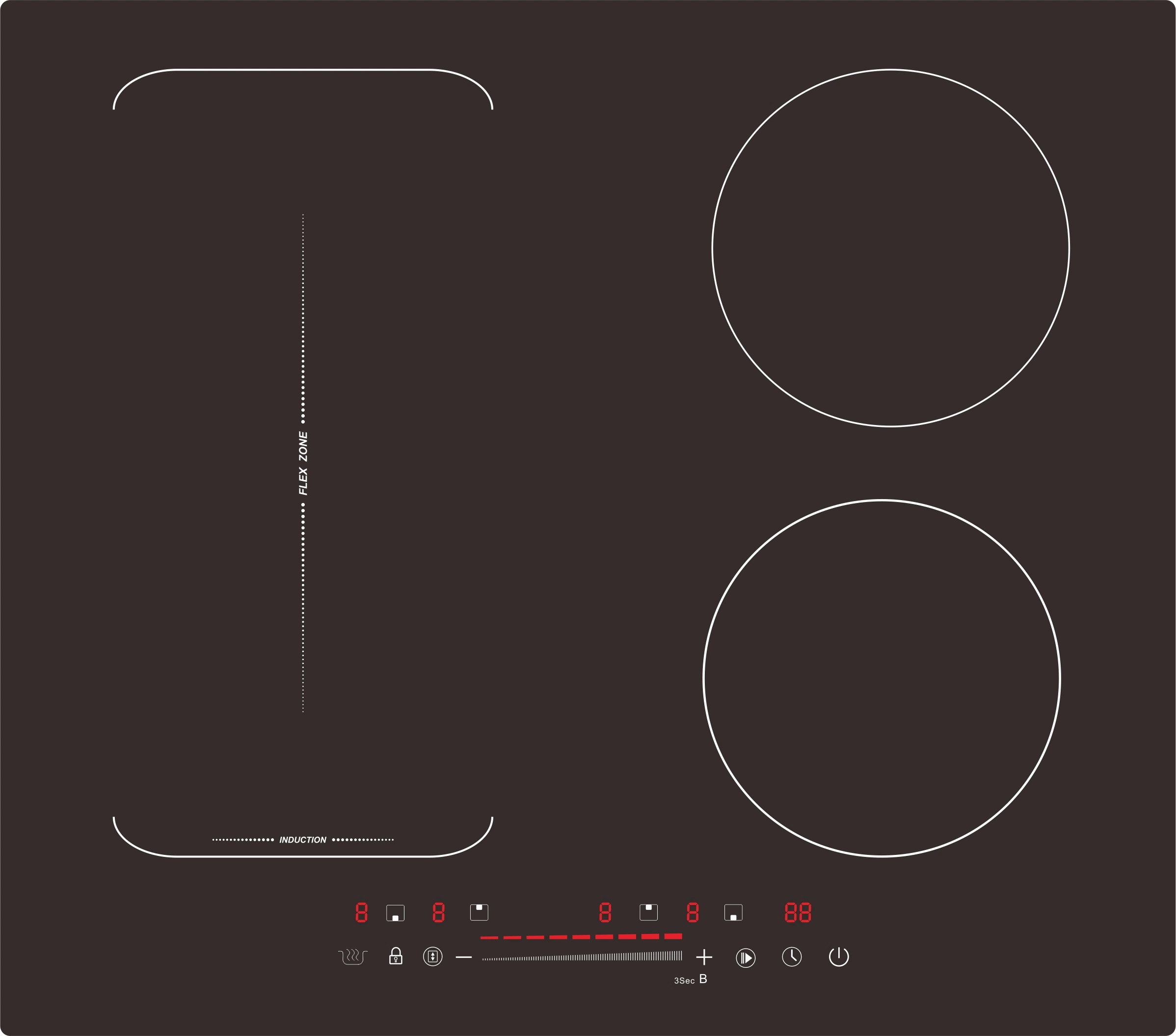 6000W 60cm appareil de cuisine construit en quatre brûleurs Cuisinière à induction cuisinière Sm-Fic modèle01