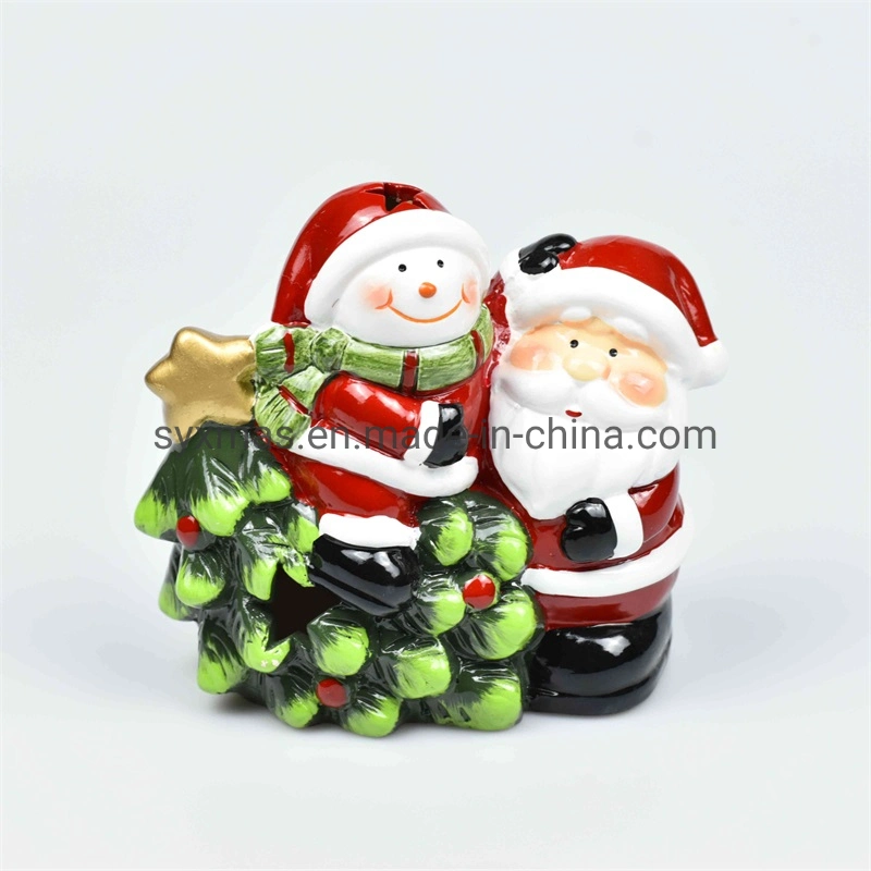 Vollständiger Verkaufs-keramischer Baum Sankt und Schneemann-Geschenk für Weihnachtsausgangsdekoration
