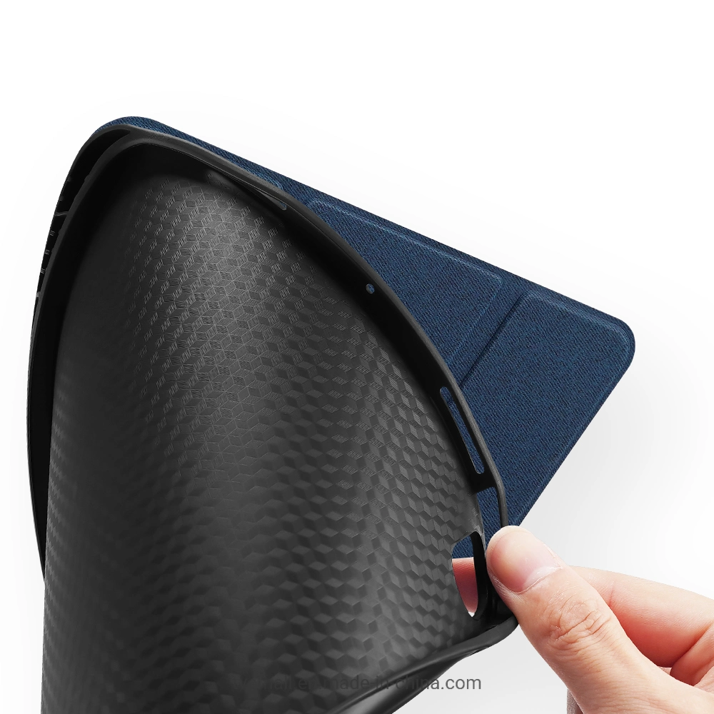 Housse en cuir de PU Smart Auto Marche/Veille Shell Couvercle avec Pen tablette de support pour iPad de charge Magnetic-Absorbed Air (2020) /Air (2022) - Bleu