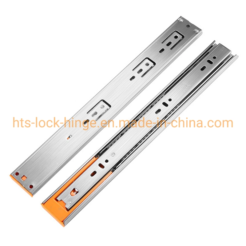 Furniture Hardware New Products Stainless Steel 304 35-45mm Three Fold Ball Bearing Soft Self Close Telescopic Kitchen Cabient Rail Full Extension Drawer Slides