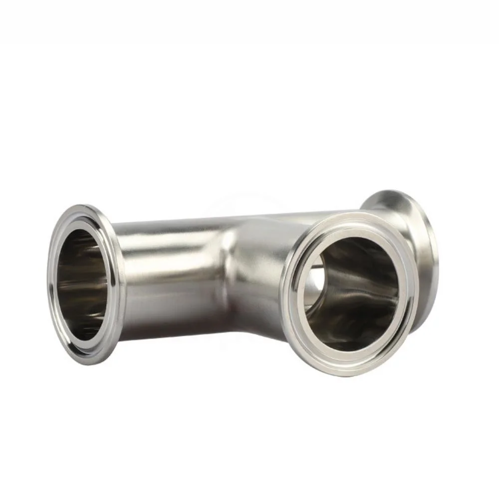 DIN SMS 3A Sanitary Pipe Fitting Stainless Steel 304 316L 1/2&prime; &prime; Tri Clamp Equal Tee Joint for Food