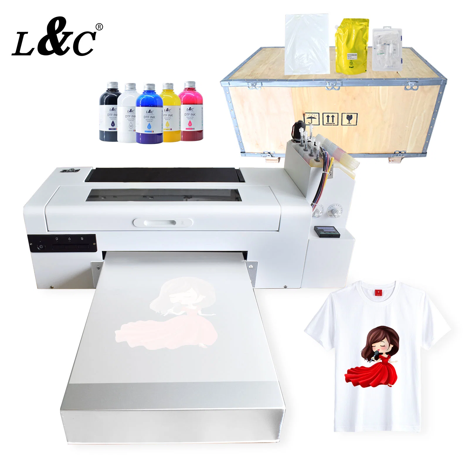 L&amp;C A3 70cm Dtf imprimante portable T-Shirt Machine d'impression imprimante Dtf P400 P600 P800 MP2400 pour imprimante d'encre blanche Dtf 1390 1800