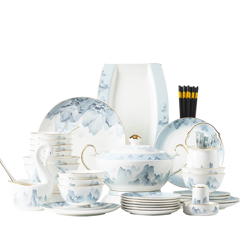 18-60 Piece Bone China Porcelain Dinnerware Set