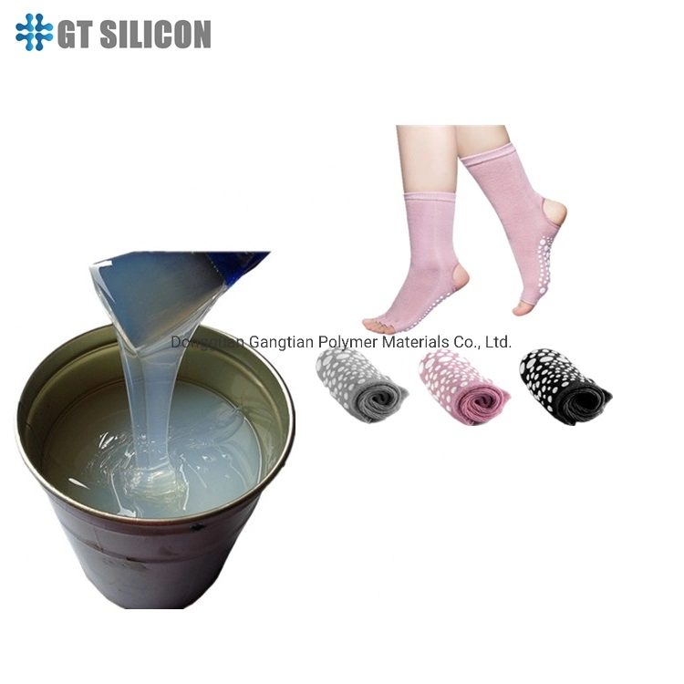 Factory Directly Medical Food Grade RTV-2 LSR Liquid Silicon Rubber Super Tensil Strong Tear Strength for Fabric Coating Non Slip Sock