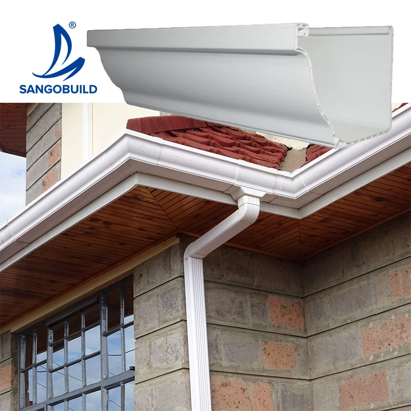 Square PVC Plastic Pipe Roof Rain Gutter Roof Drain Drainage K-Style Roof Drainage System with Leave Cover
