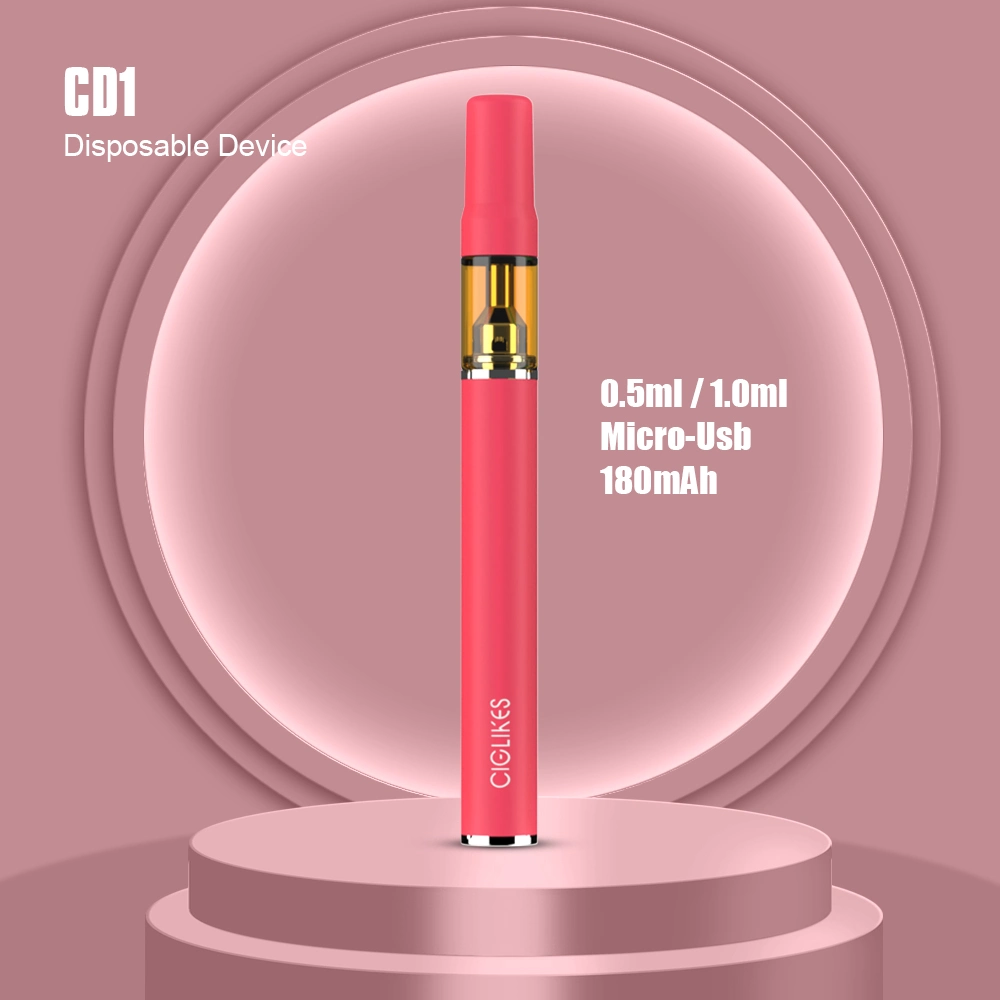 Top Selling Portable CD1 Ceramic Coil 1ml Glass Vape Cartridge Wholesale/Supplier Market Disposable/Chargeable Wax Vaporizer Pen