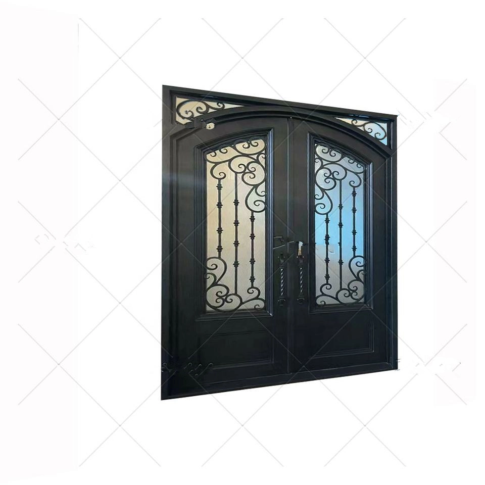 American French Security Exterior Entry Villa Wrought Gates Iron Double Door