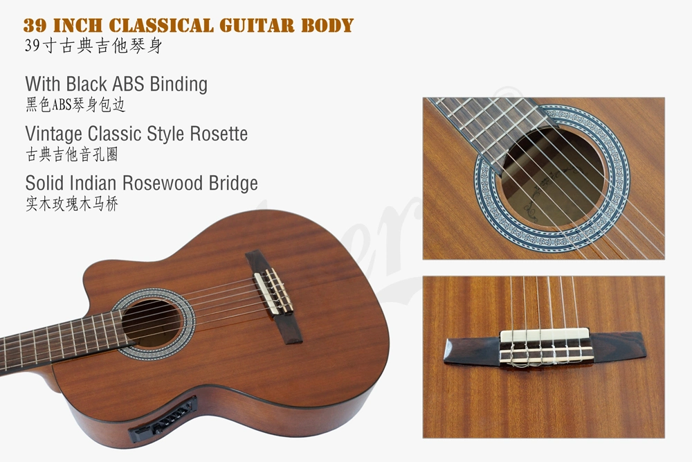 Aiersi Marke Handgemachte Cutway Electric Holz Classic Gitarre