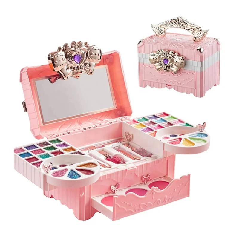 Wholesale Single Pack Children's Makeup Kids Girls Toys Educational Gift Role Pretend Playset Pretty Beauty Cosmetic Set Make up Box