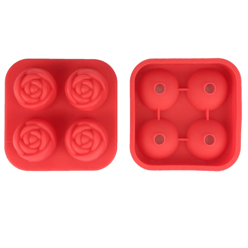 Cube de glace à la rose solide 4 empreintes moule à glace en silicone chocolat Moule fait maison