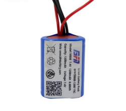 2s1p 7.4V Rechargeable 1200mAh 18500 Li Ion Battery Pack for Toys