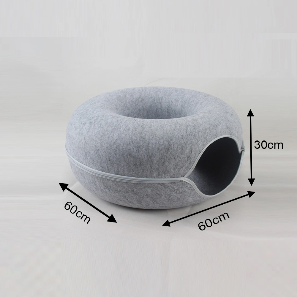 Vente en gros Nouveau style personnalisé Design populaire tissu respirant coloré PET Cat Lit Donut Grande maison de chat