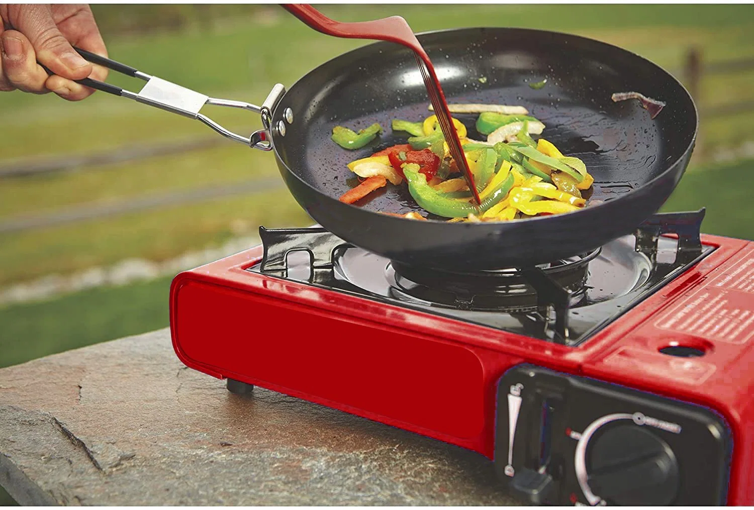 Outdoor Camping Stove 2 in 1 Portable Gas Stove with Carrying Case