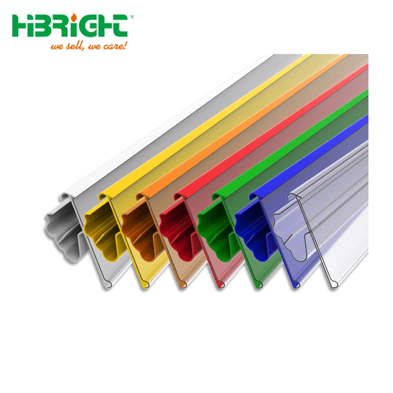 Supermarket Shelf Clear Plastic PVC Price Tag Holder/Plastic Profile Clip for Supermarket Shelf Price Display