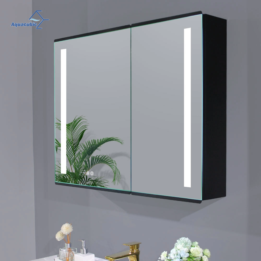 Modern Design Glass Rectangle Touch Screen Bathroom Cabinet Mirror LED Lights with Anti-Fogging Mirror