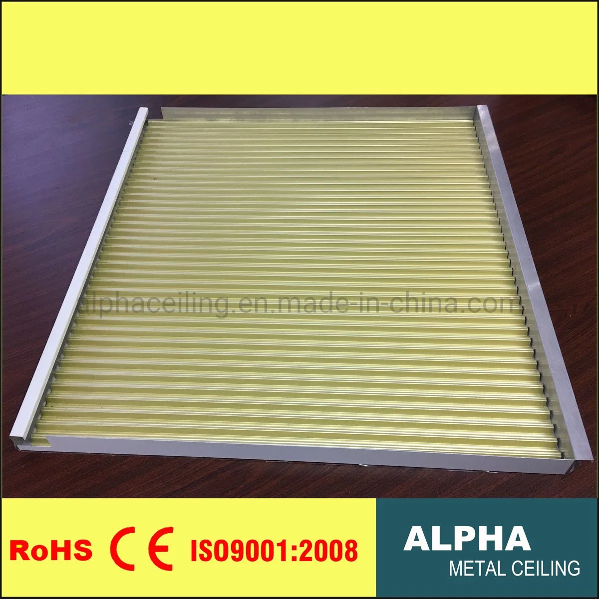 Aluminum Decorative Suspended Panel Metal Hook on Corrugated Ceiling