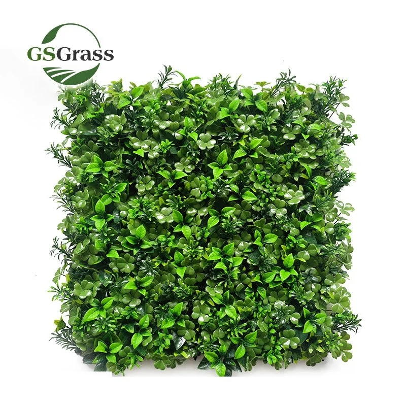 3D PE Green Grass Panel Fake Plants Privacy Wall Artificial Hedge Wall