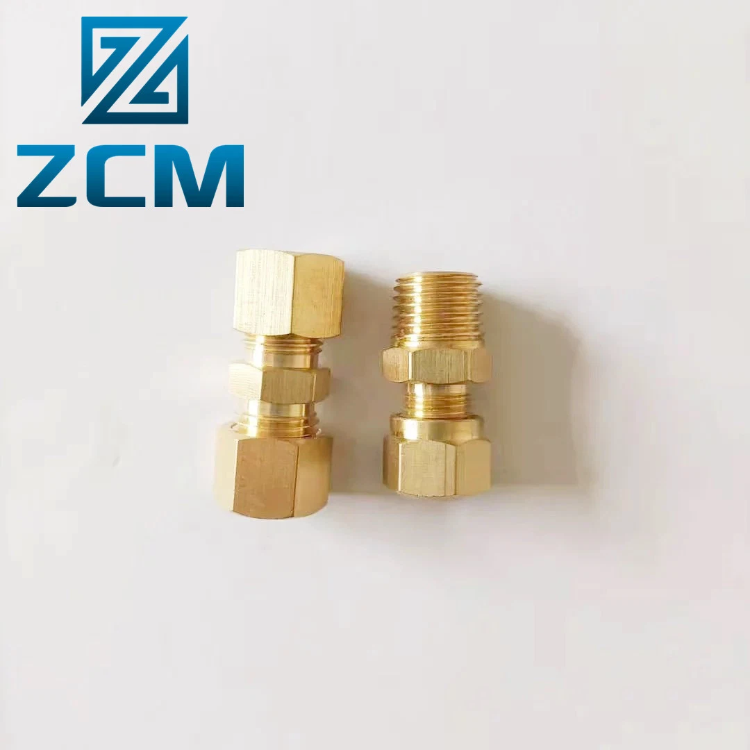 Cheap Custom Copper Bronze Brass Bathroom Kitchen Adapter Part Manufacturing CNC Turning Screwed Joint Thread Brass Parts