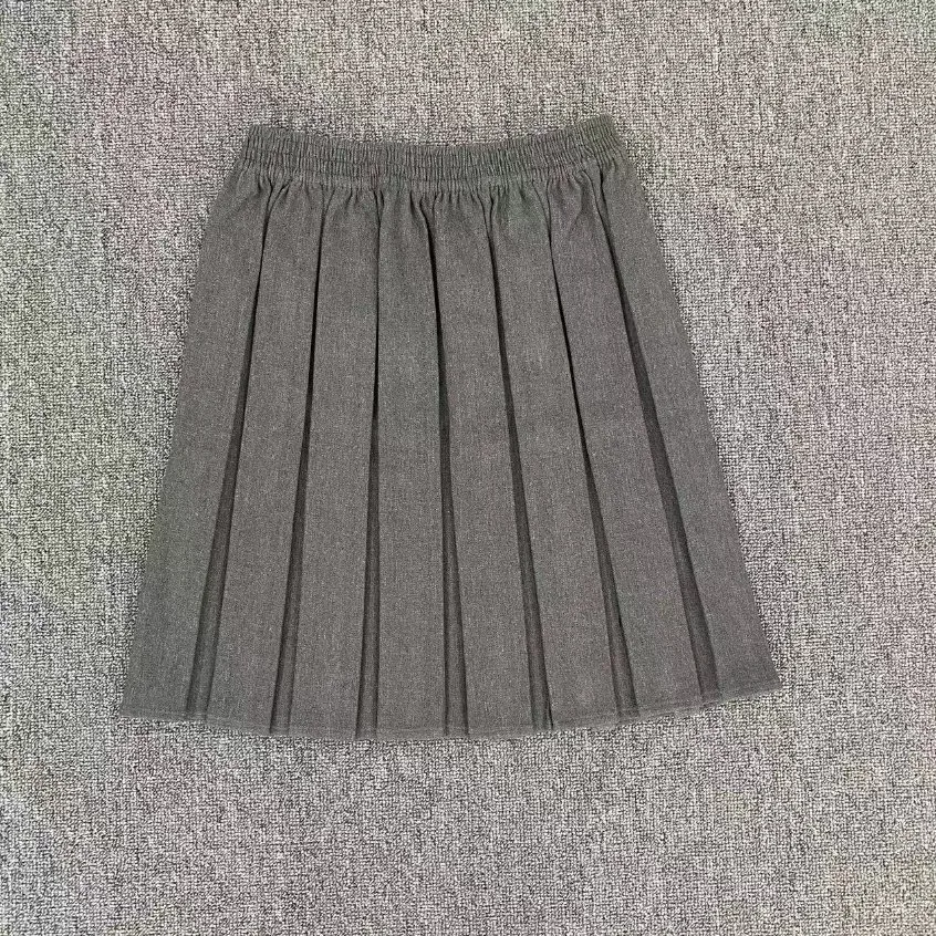 High Quality British Style Design Girls Grey Pleated Skirts with Cheap Price for Primary Secondary Students School Uniform