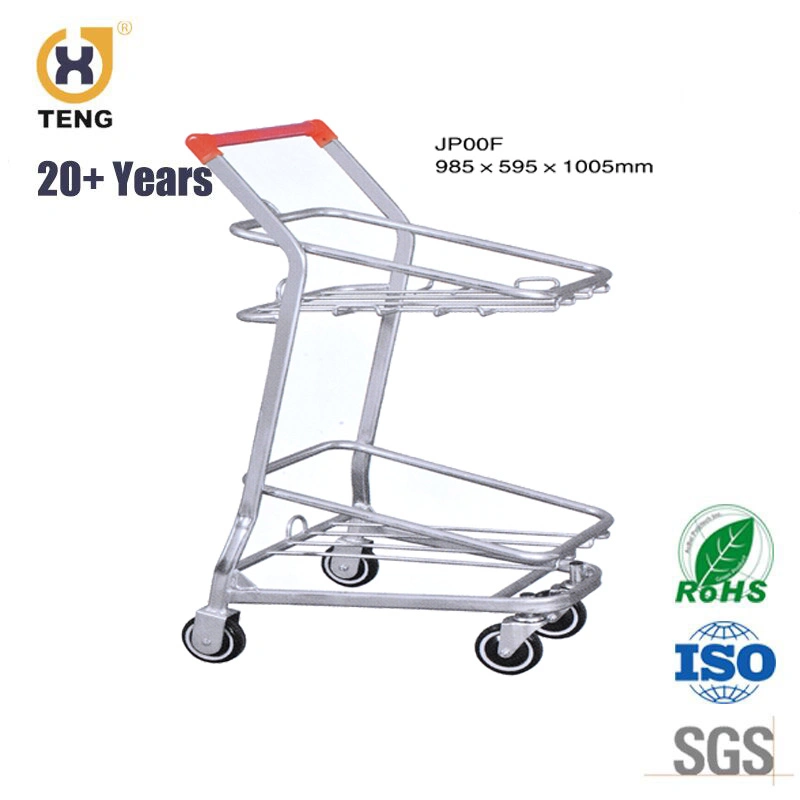 Japan Style Supermarket Metal Shopping Trolley Cart with Basket