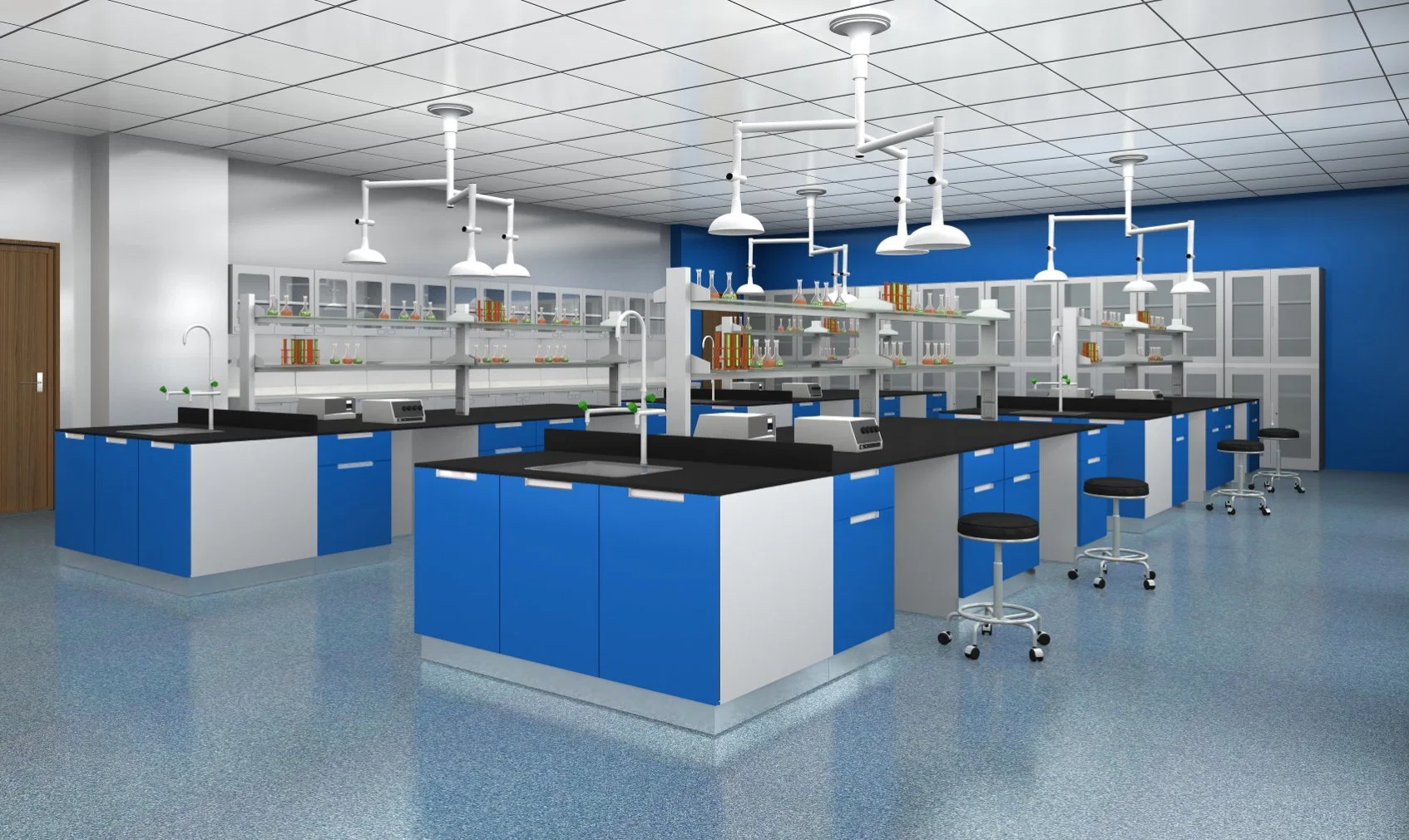 Mobilier de laboratoire en acier établi d'équipement de laboratoire HPL Hospital Table de travail de laboratoire pour armoires médicales de mobilier