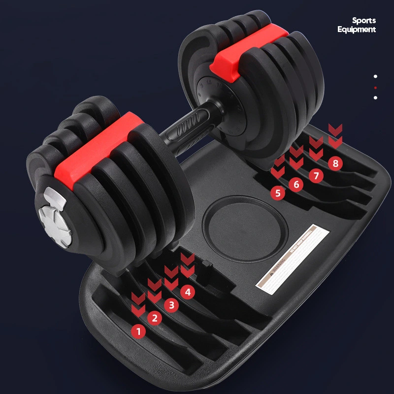 Unisex Black Gym Detachable 18kg Dumbbell Set Green Fitness Equipment OEM Adjustable Dumbbell