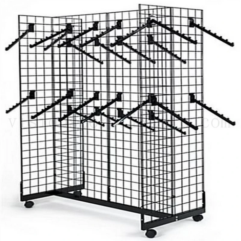 Customized Gondola Grid Racks Display Wire Shelving Retail Store Fixture