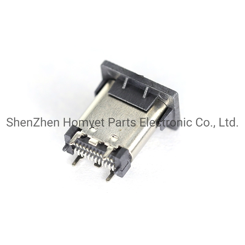 Type-C Connector 24p Vertical Double Paste H = 10.5mm Female Data Interface Base