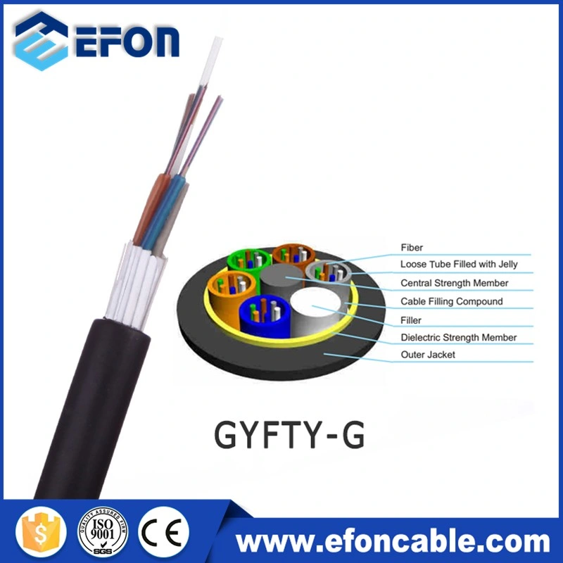 Loose Tube G657A FTTH Optical Fiber Cable GYFTY-G Single Jacket All Dielectric Fiberglass Yarn Reinforced