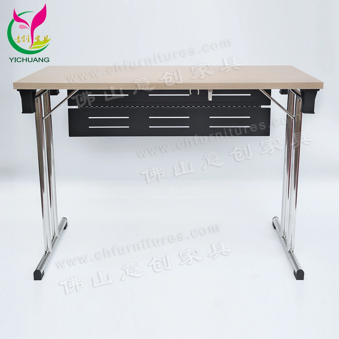 Yc-T188-03 Conferência dobrável de Aço Inoxidável Comercial Mesa de reunião com melamina Wood top