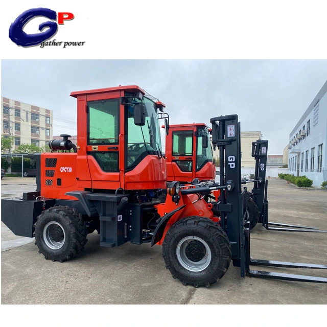 Manual Construction Equipment Sale Reach Brand All Terrain Forks for Made in China 4WD Hydraulic Manual Diesel Forklift Price