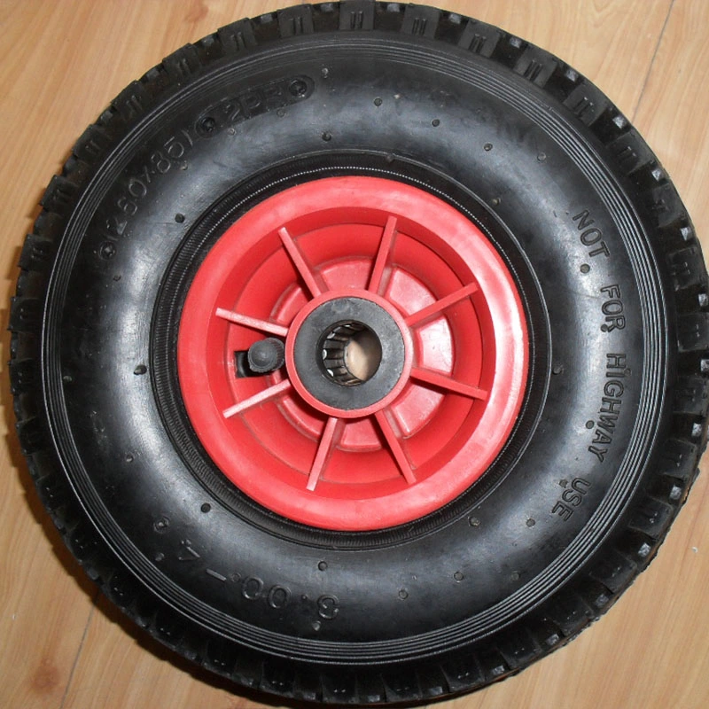 3.00-4, 3.50-6, 4.00-6, 3.50-8, Hand Trolley Wheel Tyre Pneumatic Rubber Wheel, Metal Wheel Rim with Ball Baring.