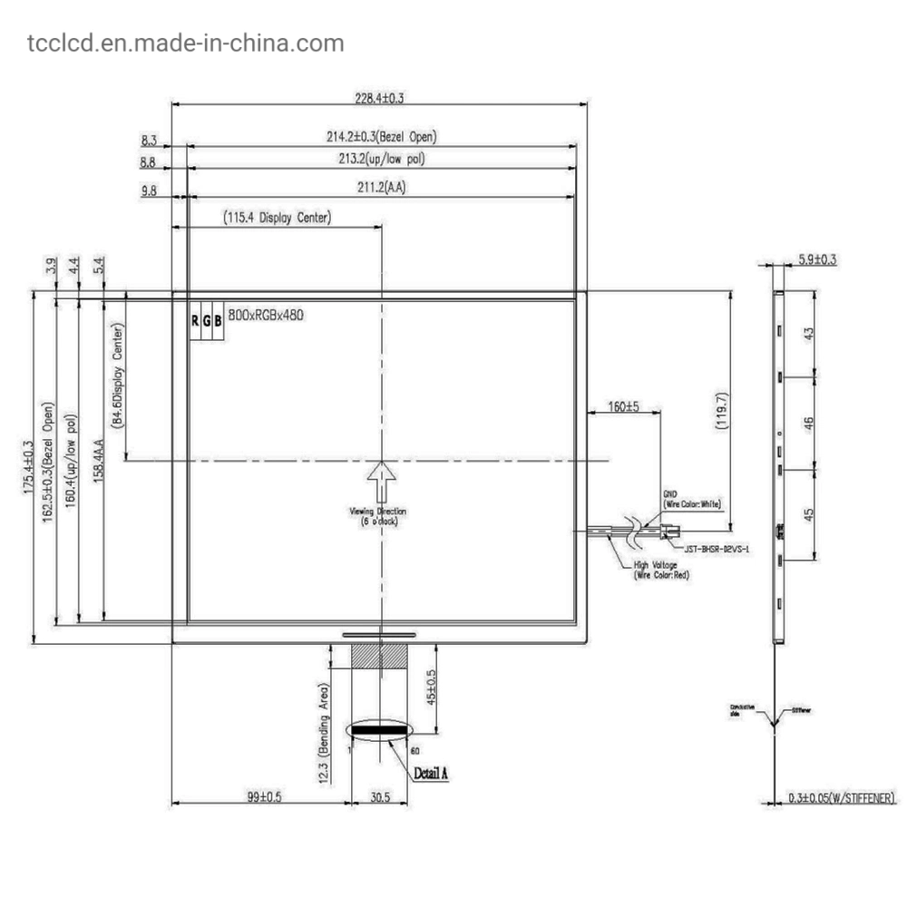 10,4 polegadas 800x600 16.2m monitor LCD a cores digital 24bit RGB 60 Tela Pin