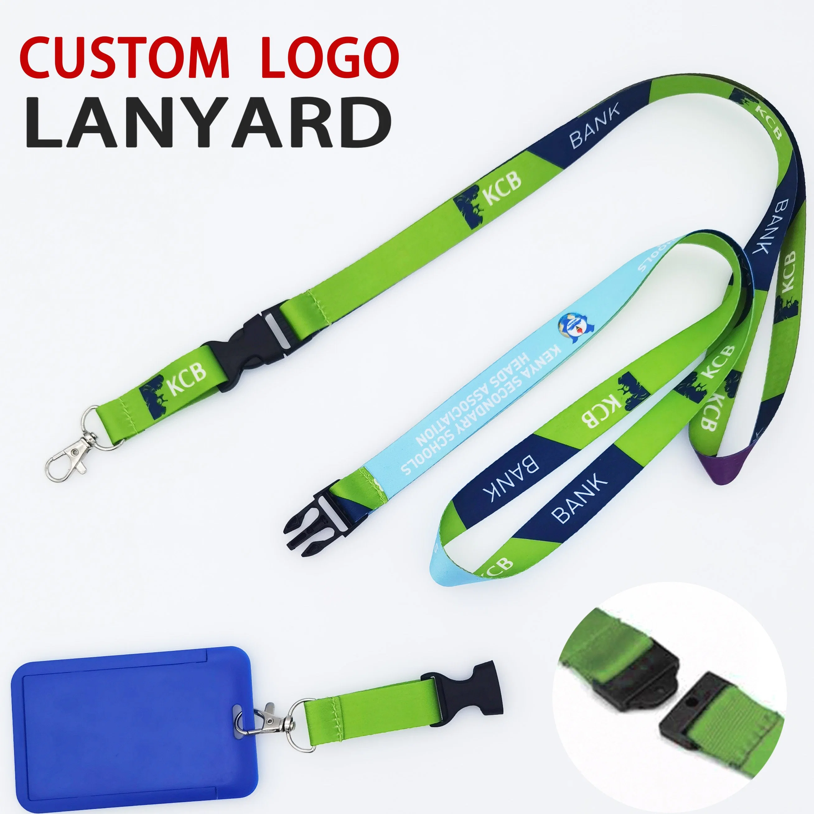 Promotional Gift Customized Logo Poylester School Football Gym ID Card Holder Digital Full Color Dye Sublimation Silk Screen Printing Exhibition Events Lanyard