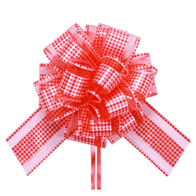 Factory OEM Custom Metallic Ribbon Car Bow Wrapper Party Gift Wrap Ribbons PP Plastic Flower Pull String Ribbon Bow