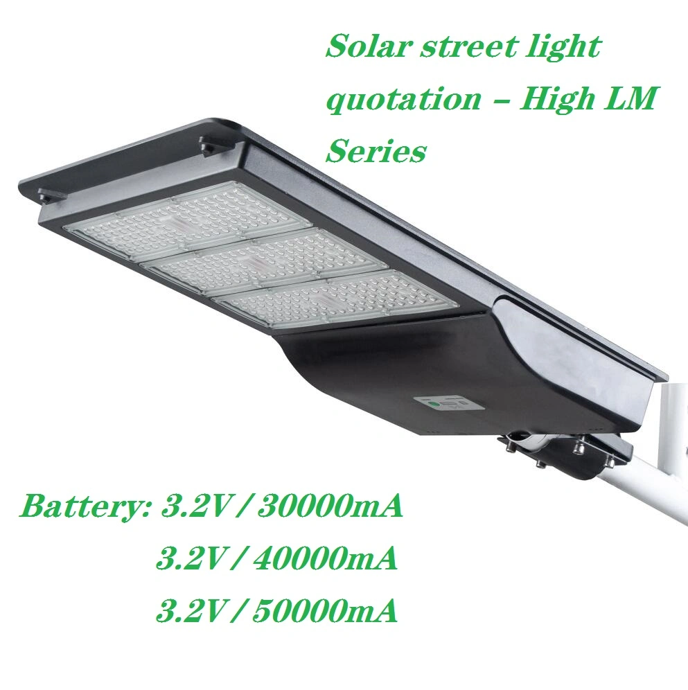 Fabrik LED Outdoor 240W 320W 400W High LM große Kapazität Batterie All in One Solar Street Wall Garden Road Solar Straßenbeleuchtung mit Sensor