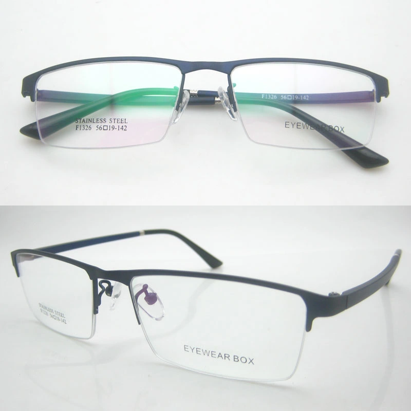 Classic Metal Half Frame Optical Eyeglasses Design Simple