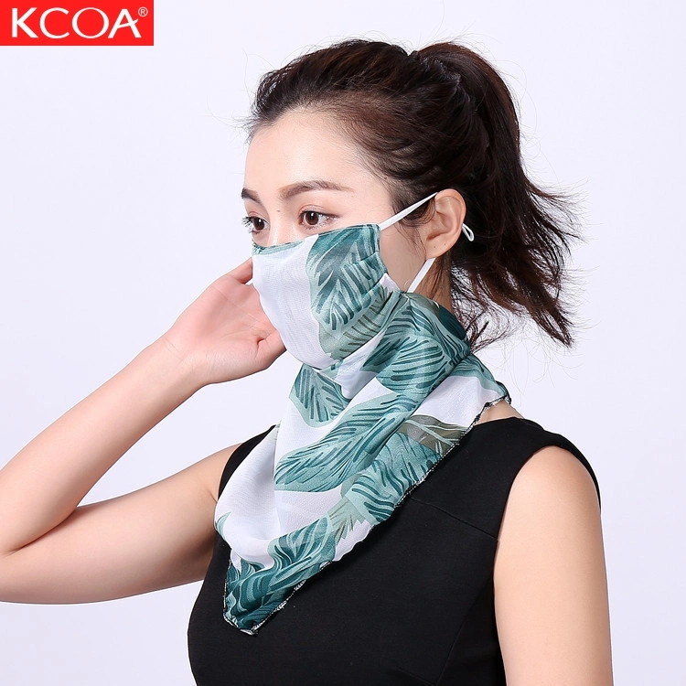 Summer UV Proof Face Hijab Neckerchief Chiffon Silk Face Scarf