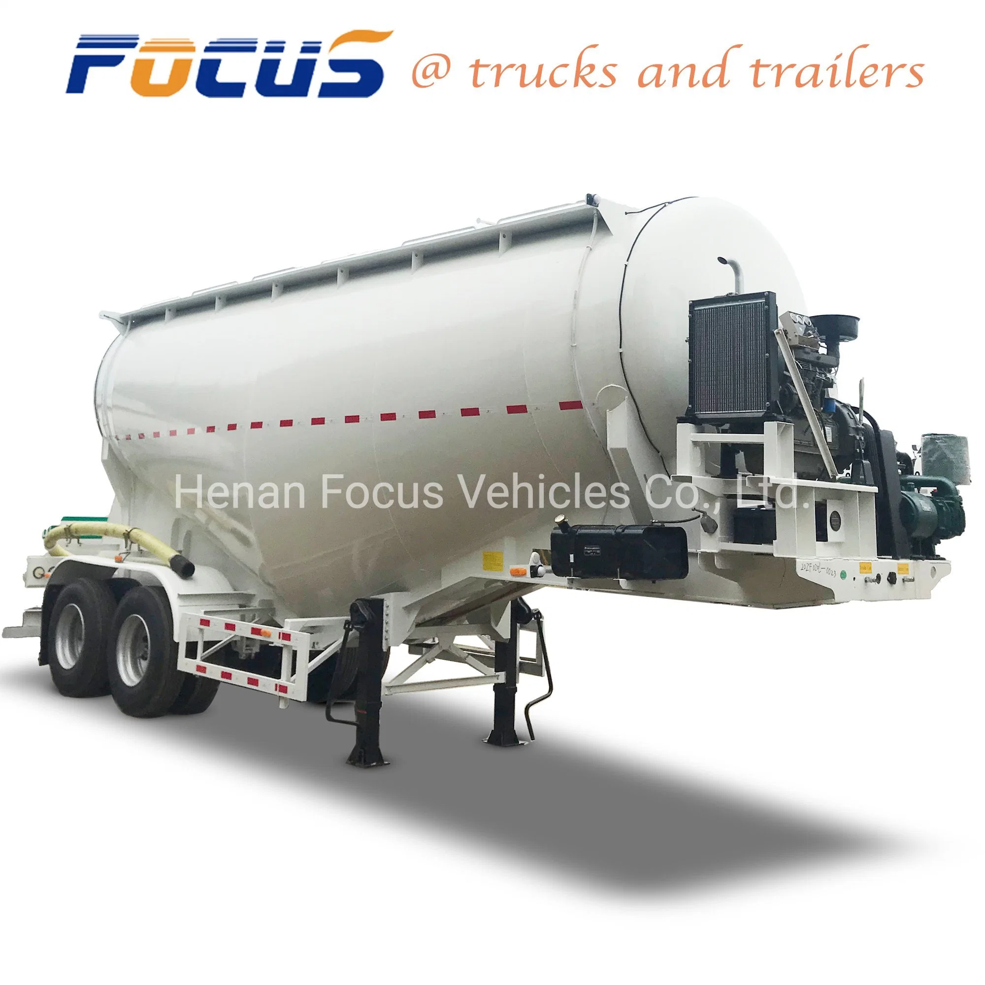 40cbm Double Tire V Shape Powder Cement Tank Semi-Trailer for Sale