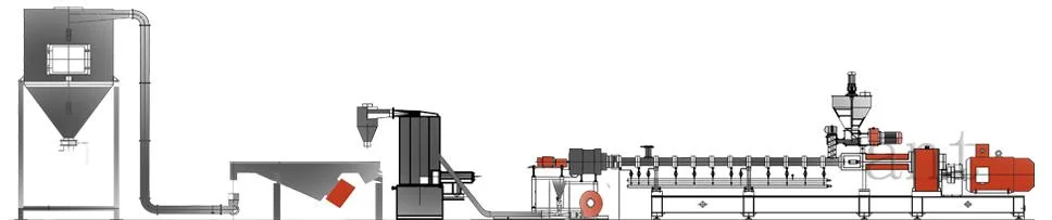 Nanjing Twin Screw Extruder, Twin Screw Granulator, Plastic Granulator, PA, PP, Pet