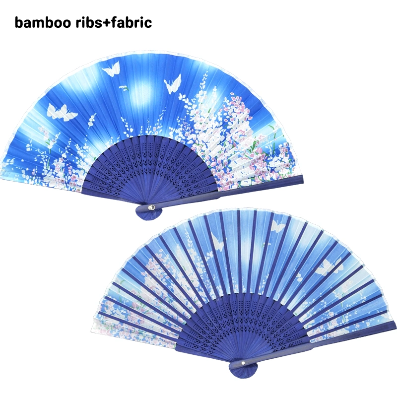 Wholesale/Supplier Chinese Custom Bamboo Printed Fabric Folding Hand Fan for Favors Gift